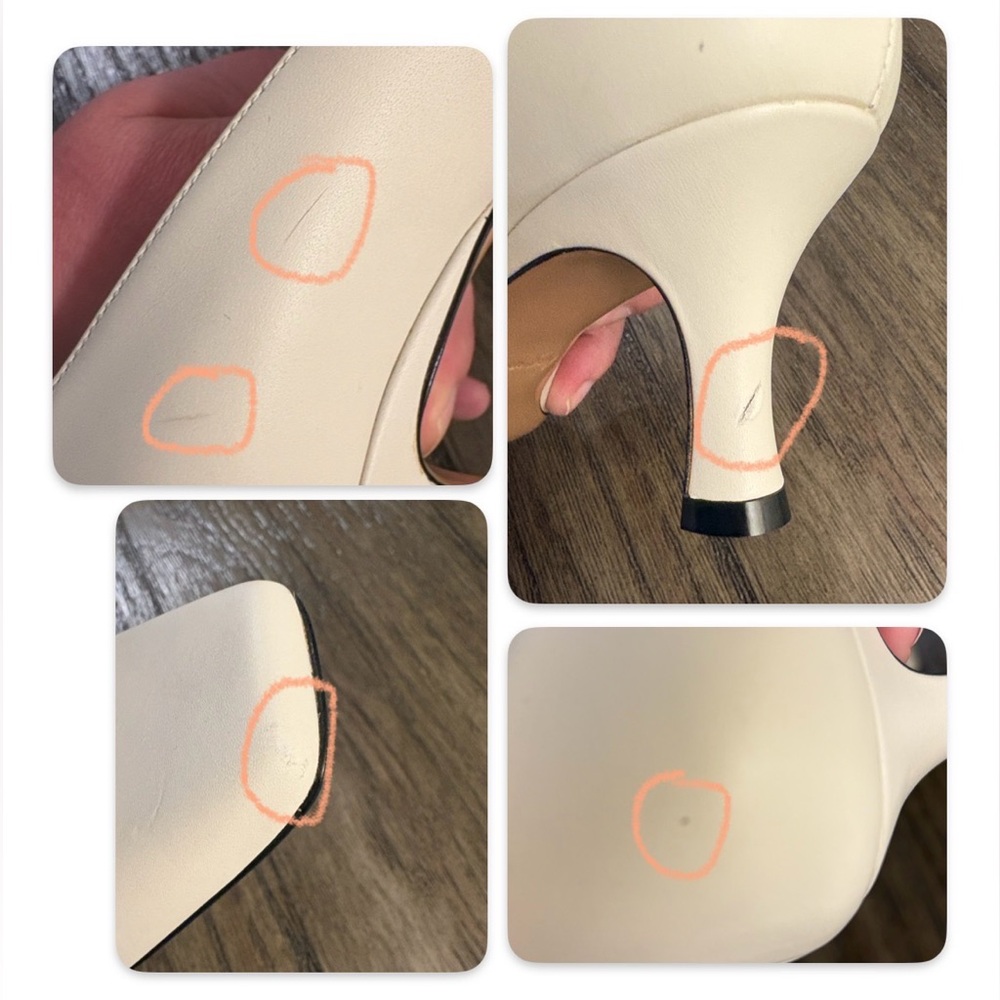 [Louis Vuitton] Rotary Low Heel Square Pumps White Leather Women’s EU 35 / US 5 - Picture 14 of 16